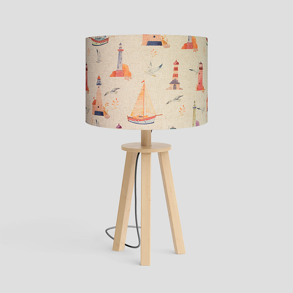 Boats and Lighthouses lampshade