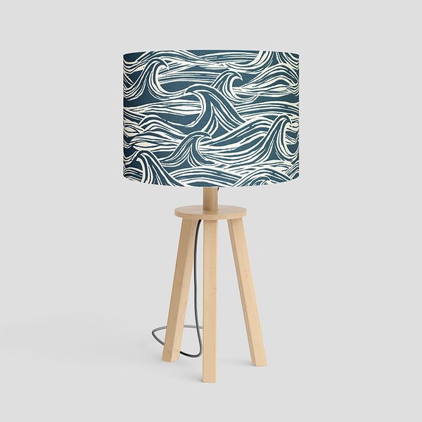 Surf lampshade in navy