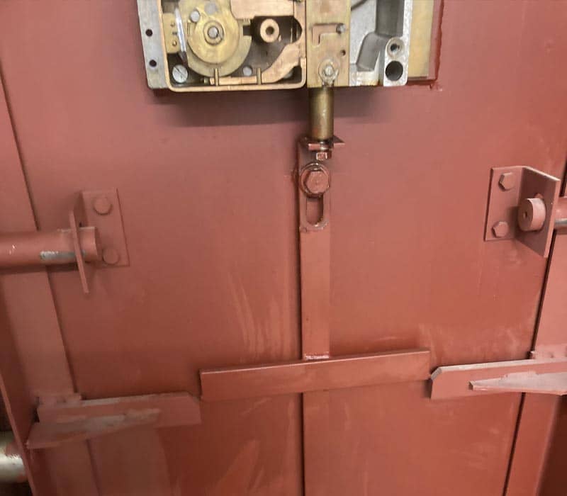 Close up of vault door